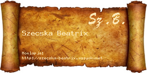 Szecska Beatrix névjegykártya